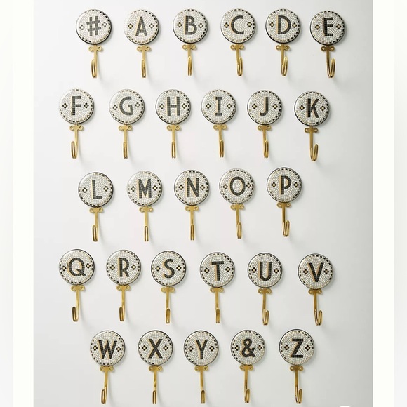 Anthropologie Bistro Tile Monogram Hook # NWT - Picture 1 of 6